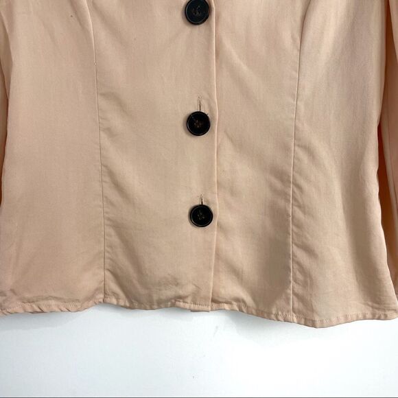 Frank and Oak Peach Tencel Button Down Blouse Sz Small - Picture 6 of 13